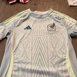 adidas Kids Mexico Jersey - Light Blue and Yellow